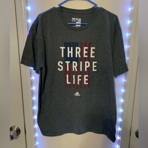 NWOT Adidas 3 Stripe Life tshirt size Large